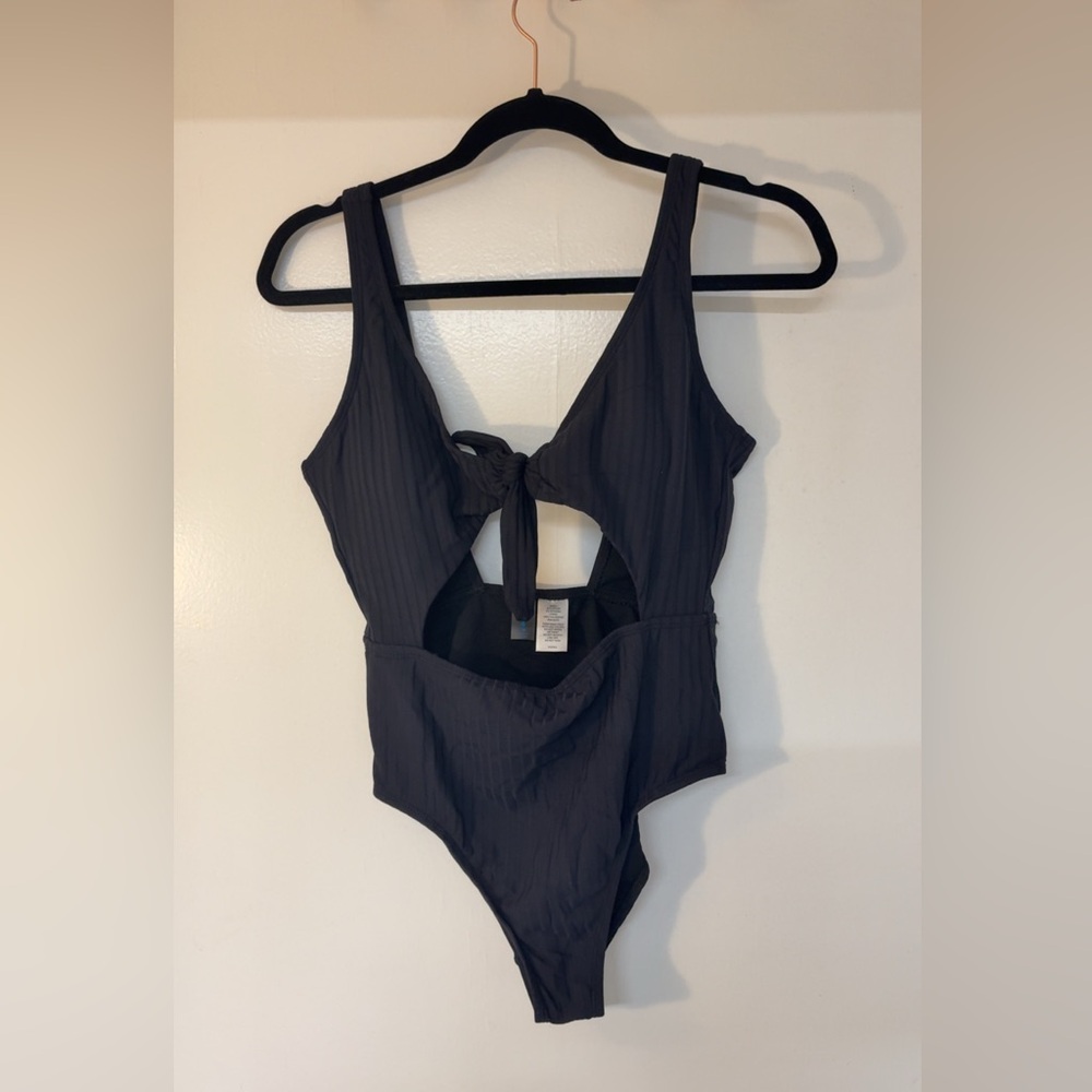 NWT Decree Black Cutout One-Piece Swimsuit